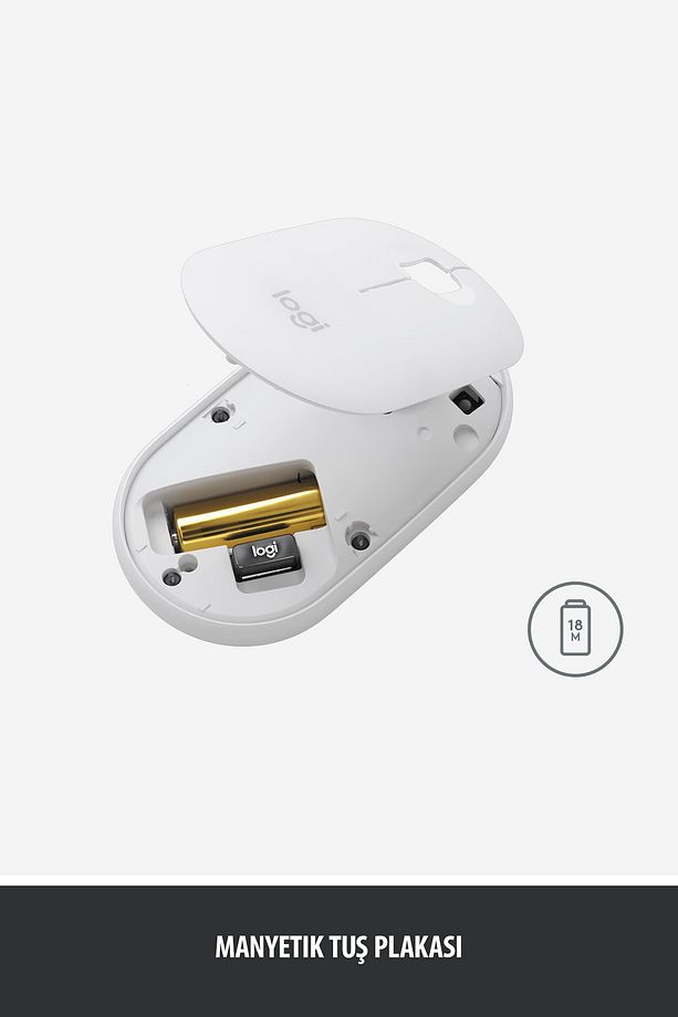 M350 Pebble Sessiz Kablosuz Kompakt Mouse - Beyaz - 8