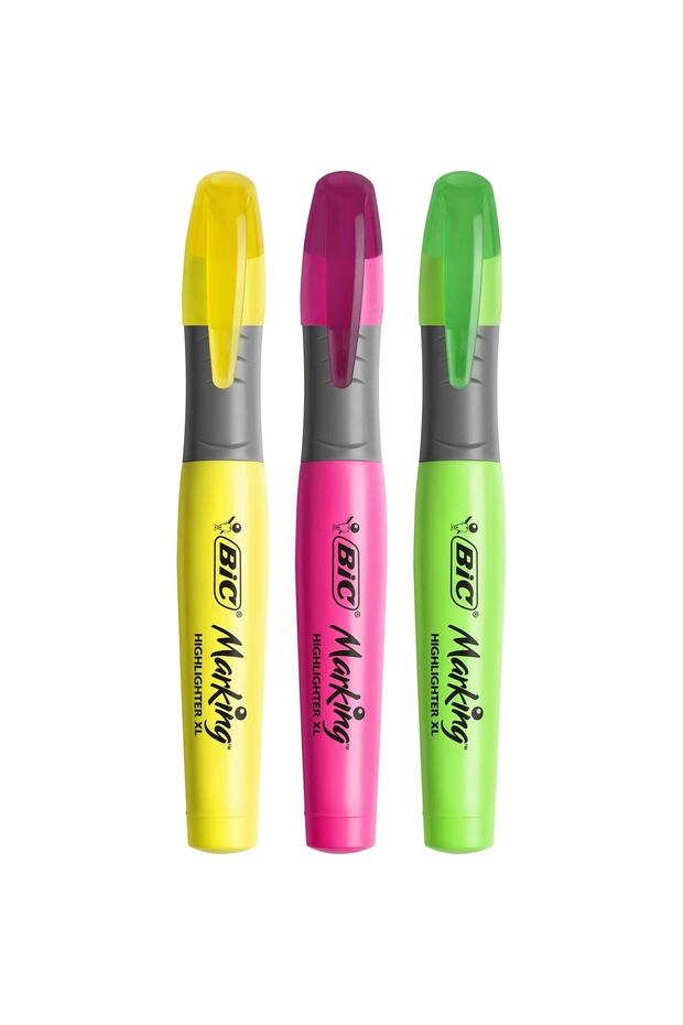 Marking Highlighter Xl Fosforlu Kalem Sarı,yeşil,pembe 3 Lü Set - 1