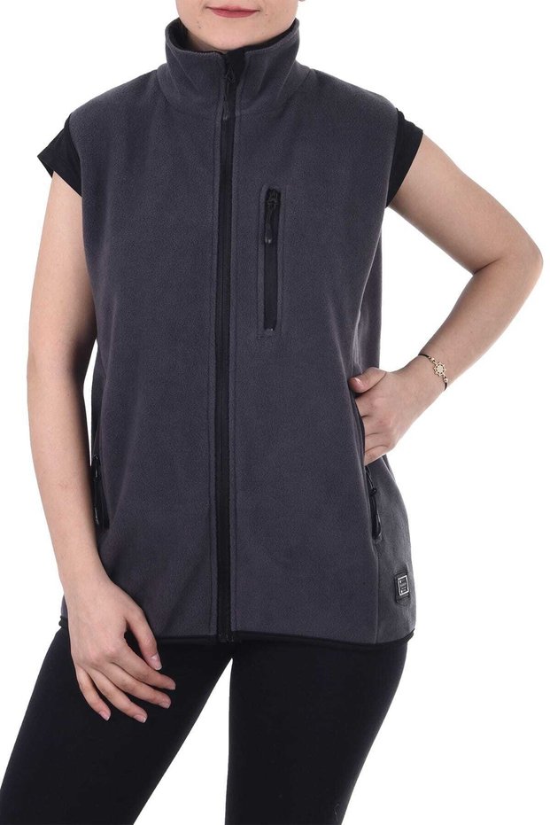 Women's Gray Sports Fleece Vest