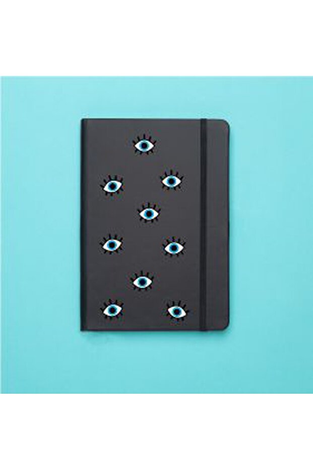 دفتر ملاحظات حراري أسود منقوش بعيون شريرة - 1