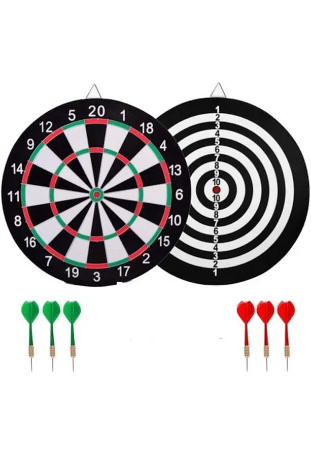 Çift Taraflı Dart Board Seti - 28 Cm, 4 Adet Dart Okuyla Kaliteli Dart Deneyimi - 1