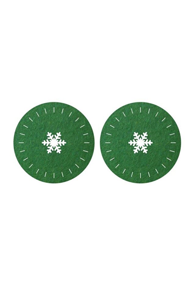 Green Felt New Year Themed 2-Piece American Service and Supla Set