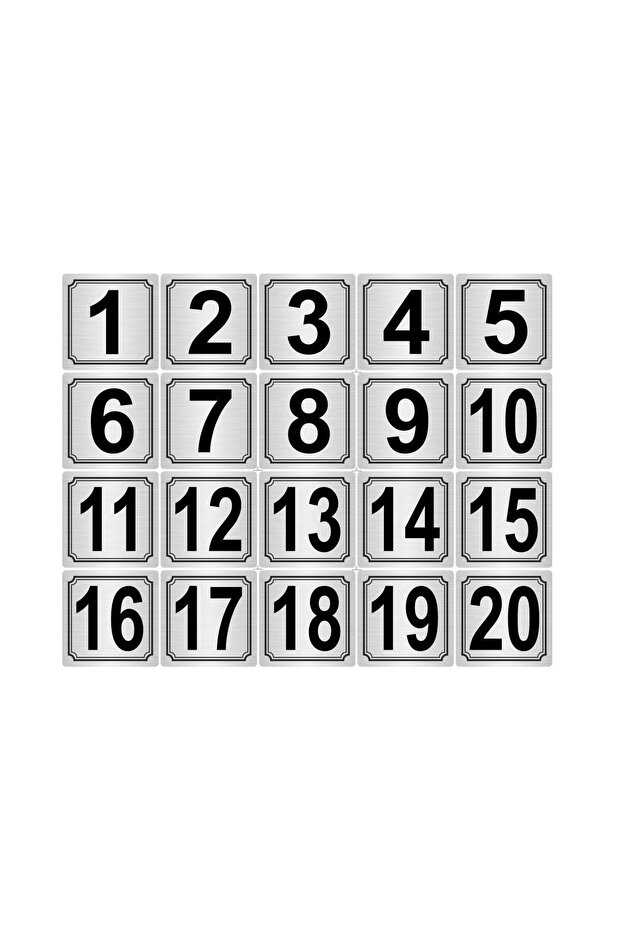 Metal Door Table Cabinet Number 3.5cmx3.5cm 20 Pieces