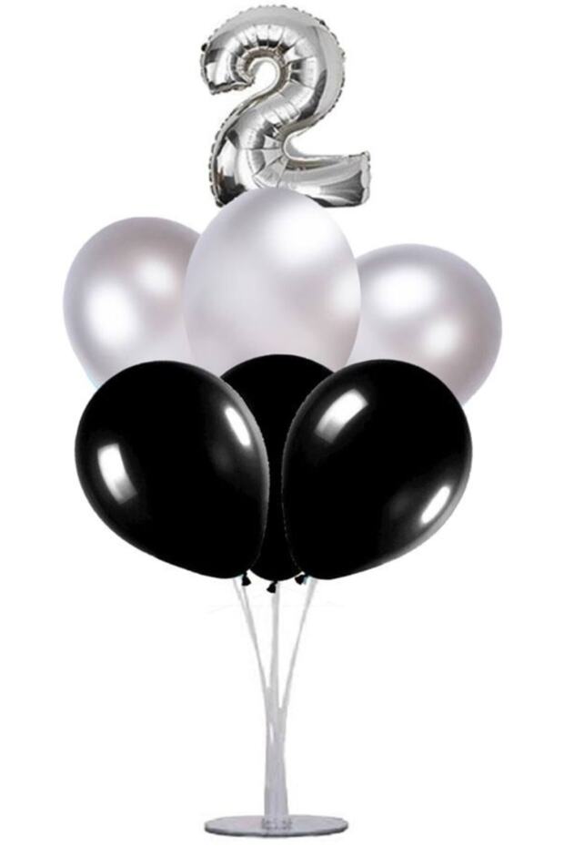 Silver 2 Number Balloon Stand