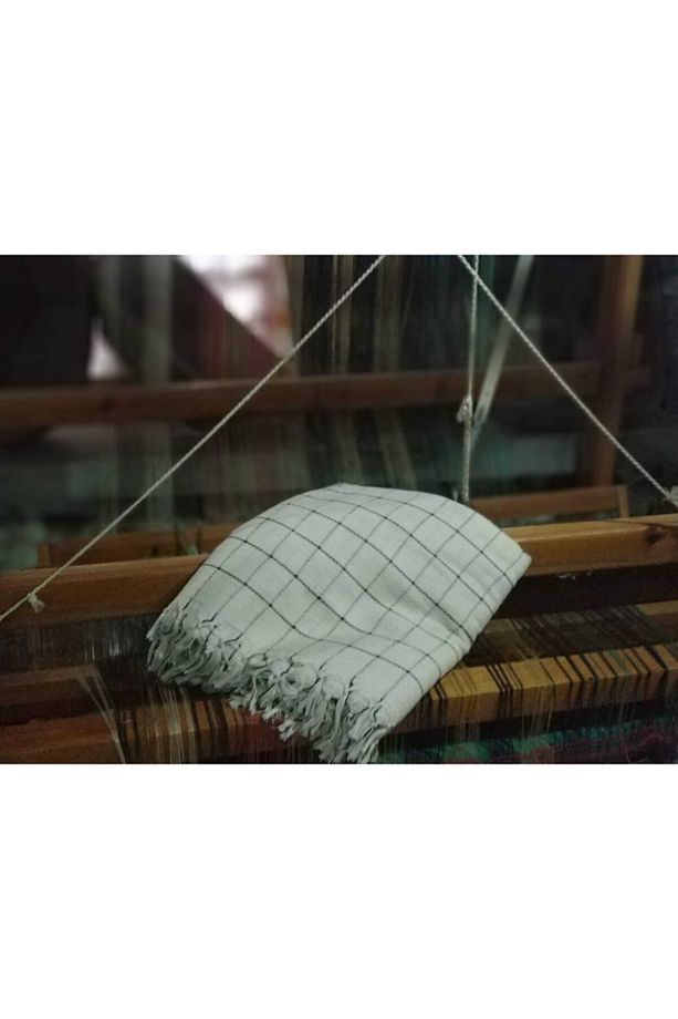 Kareli Krem Siyah Pike, Koltuk Ve Yatak Örtüsü, Dekoratif Örtü, Buldan Örtüsü Çok Amaçlı 200x240cm - 2