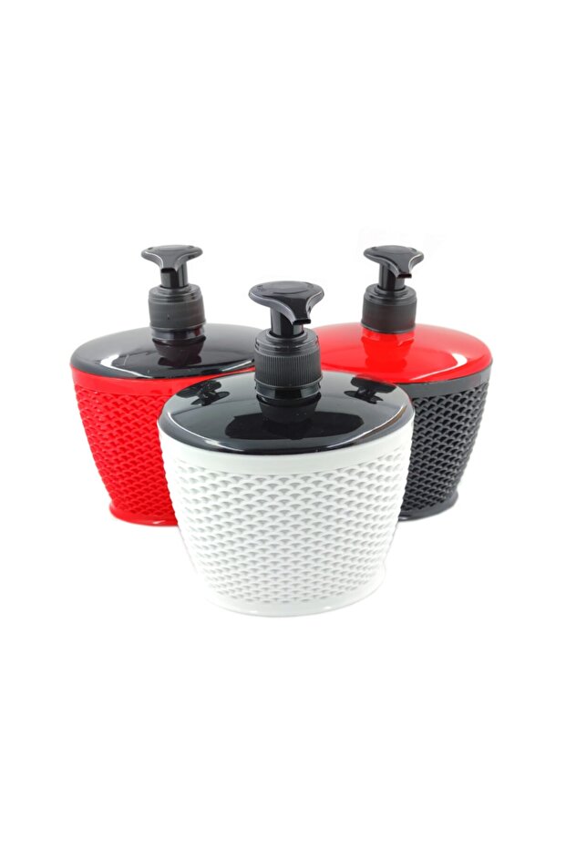 Plastic White Liquid Soap Dispenser with Fish Back Pattern - 3
