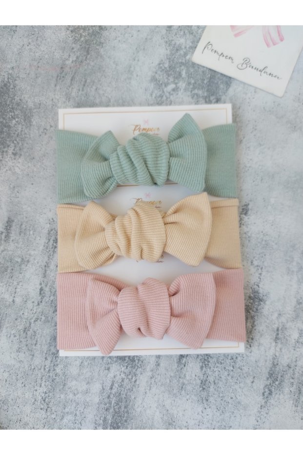 Baby Girl 3-Piece Ribbed Bandana