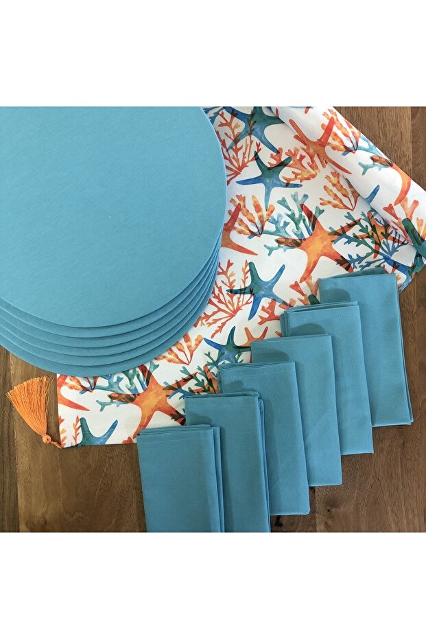 American Service, 6 Napkins, 6 Napkins and Runner Starfish Tk6