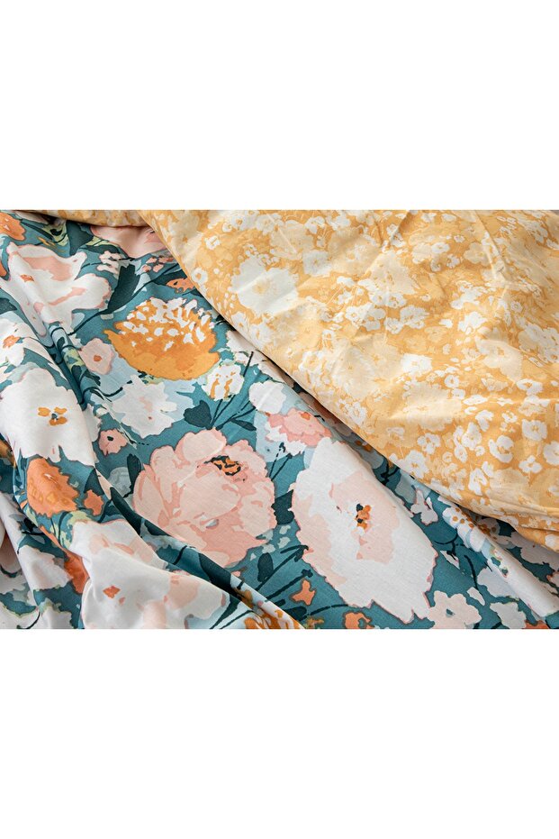 Camellia pamut egyszemélyes paplanhuzat szett 160x220 cm barack - 4