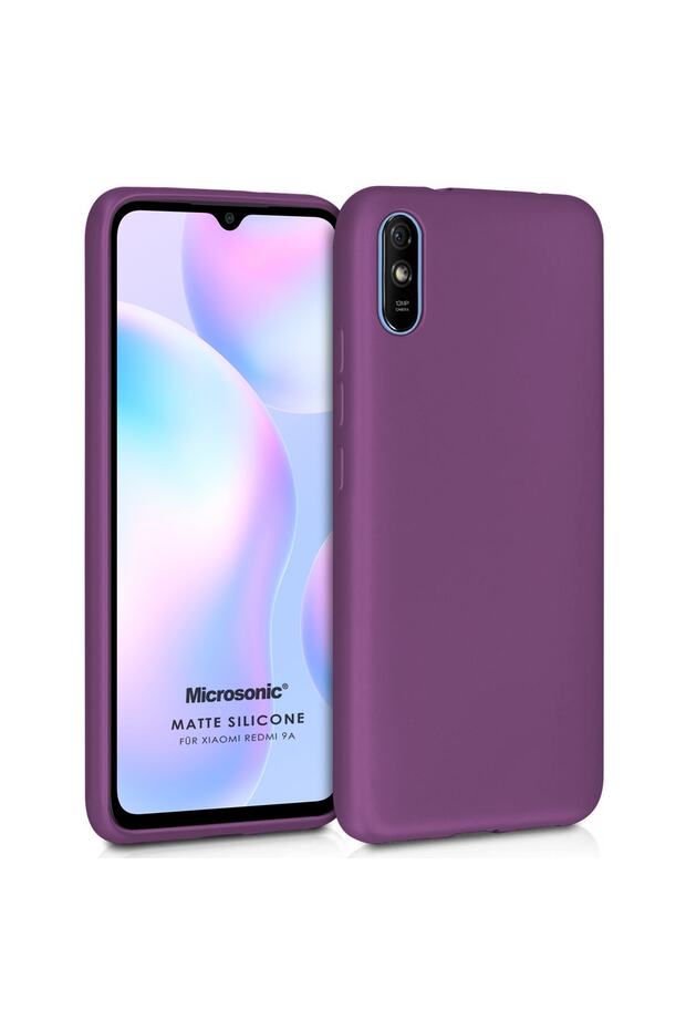 Matte Silicone Xiaomi Redmi 9a Kılıf Mor - 1