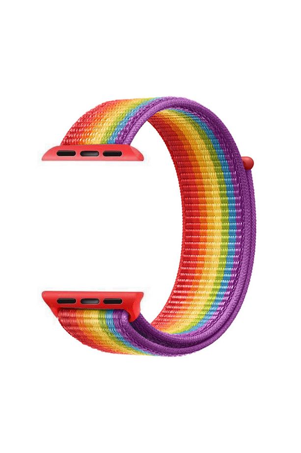 Apple Watch Series 3 38 mm Hasırlı Kordon Woven Sport Loop Pride Edition - 3