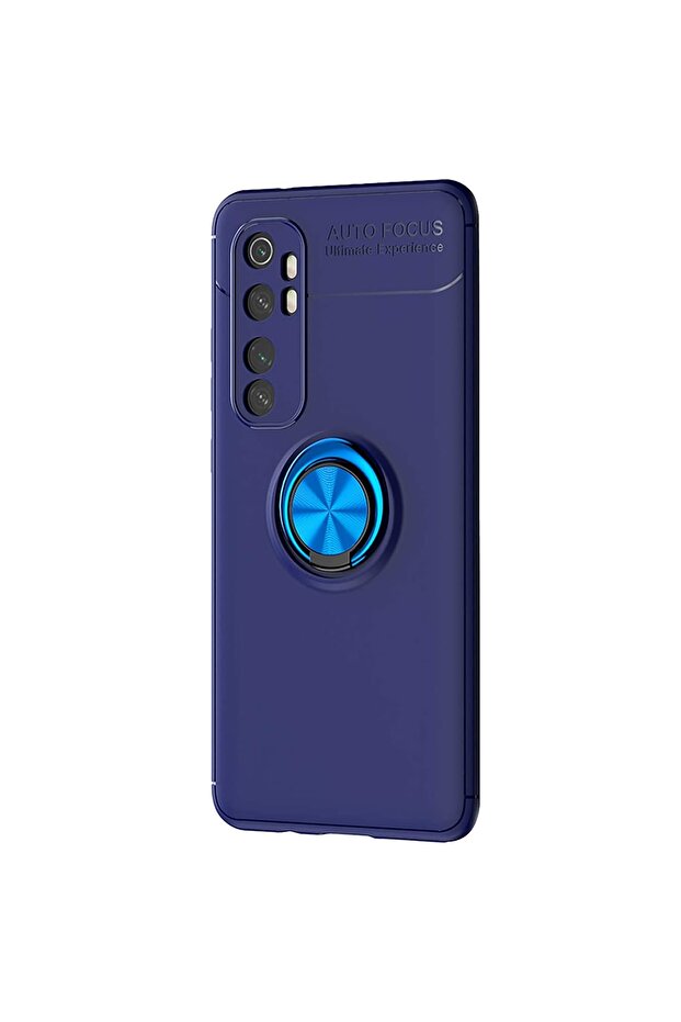 Lacivert Microsonic Mi Note 10 Lite Kılıf Kickstand Ring Holder - 2