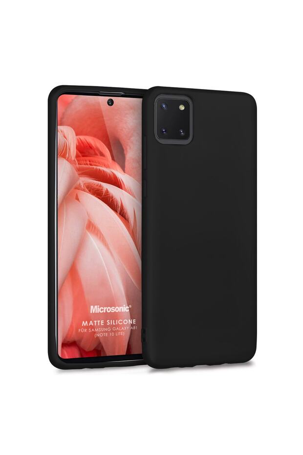 Matte Silicone Galaxy Note 10 Lite Kılıf Siyah - 1