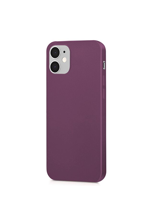 Matte Silicone Iphone 12 Mini Kılıf Mor - 2