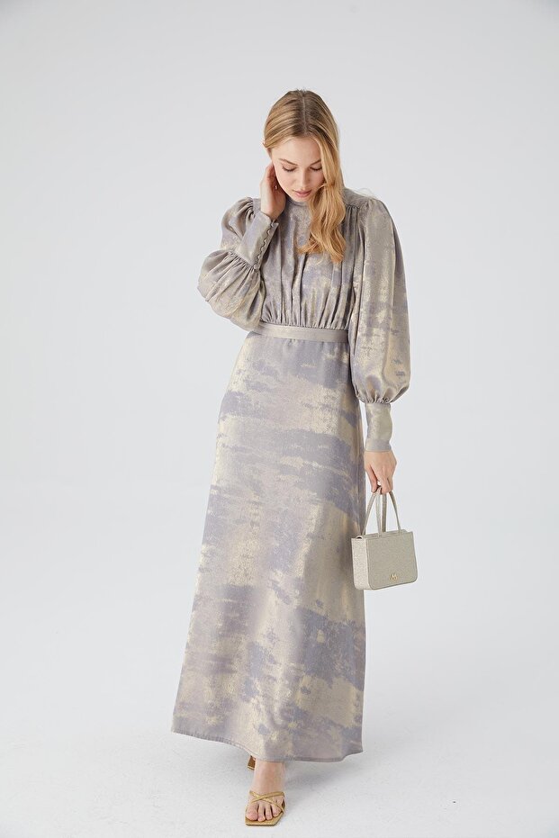 Glitzerndes Abendkleid Silber - 5