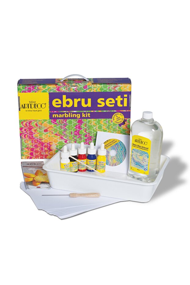 5 Renk Ebru Başlangıç Seti - Orta Boy - 1