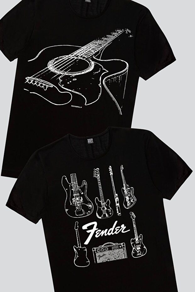 تي شيرت Fender Guitar، My Guitar Strings الرجالي Eco Pack of 2