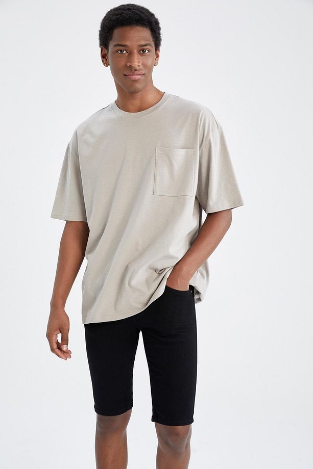 Skinny Fit Bermuda Şort - 4