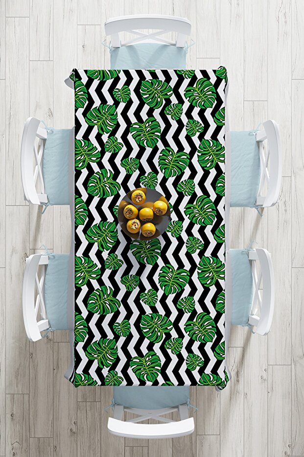 مفرش طاولة ثلاثي الأبعاد مطبوع رقميًا بنمط أوراق الشجر الحديثة - 2