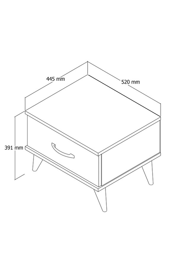 Komidin 1 Çekmeceli Çam - Kmd0102 - 4