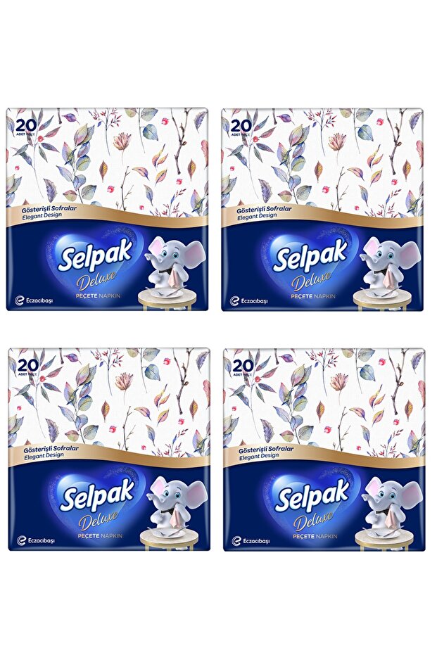 4 X Elegant 20-Piece Deluxe Napkins - Flamboyant Tableware Series