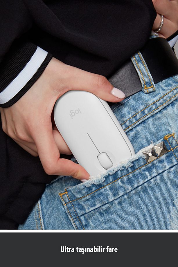 M350 Pebble Sessiz Kablosuz Kompakt Mouse - Beyaz - 5