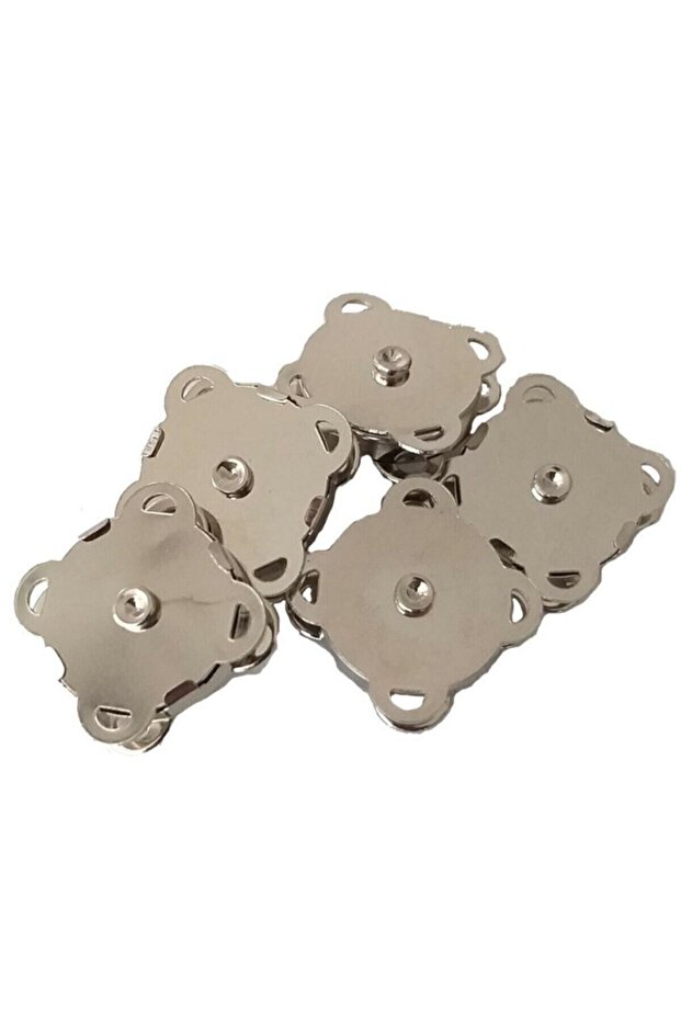 Silver 5-Piece Magnet Sewn on Knitted Bag