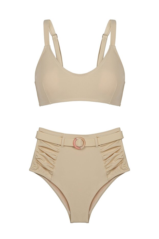 Set bikini bej V-Cut - 1