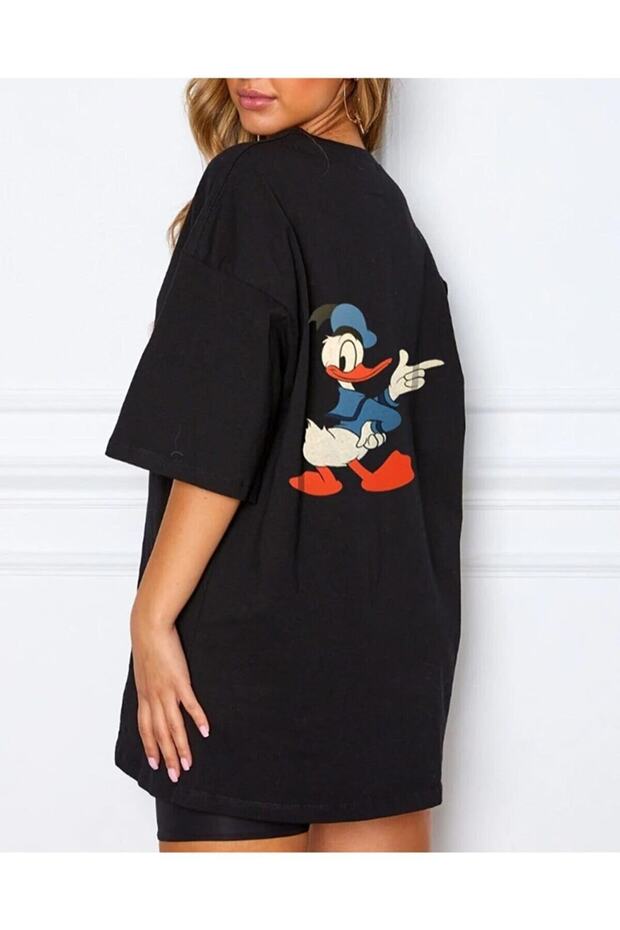 Duck Printed Oördekersize Black T-shirt