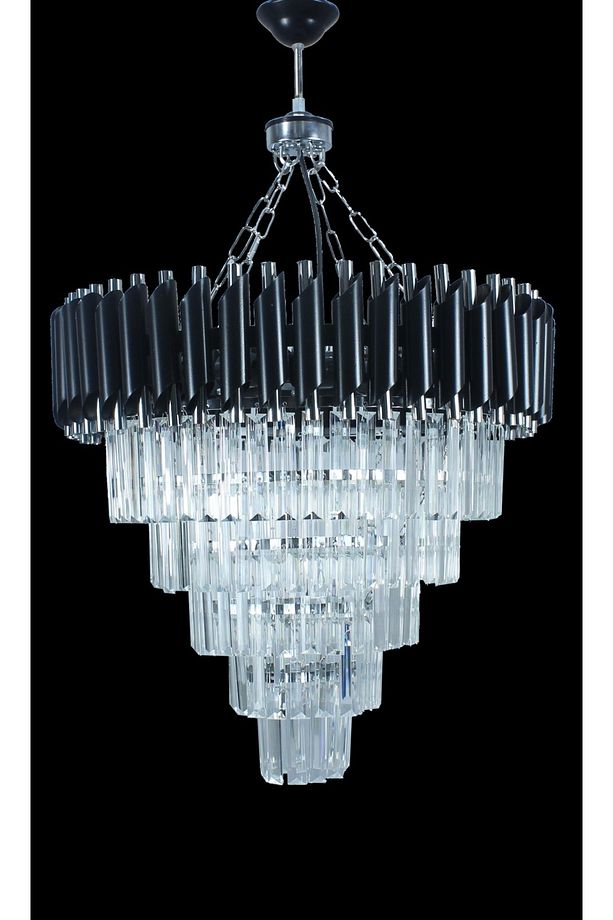 Zamira 55 Cm'lik Slver Kristal Taşlı Lüks Avize - 3