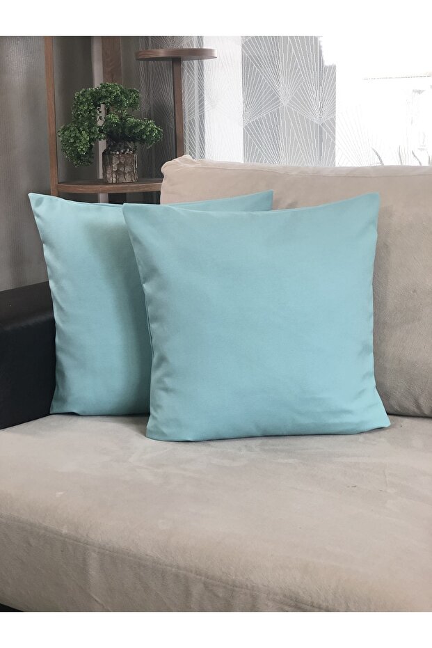 Double Sided Decorative Throw Pillow Cover Water Green Pack of 2
