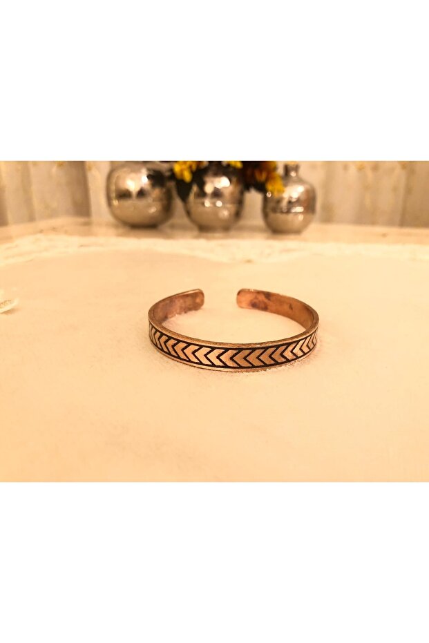 Pure Copper Bracelet with Motif-Suitable for All Wrists-pass-unisex-