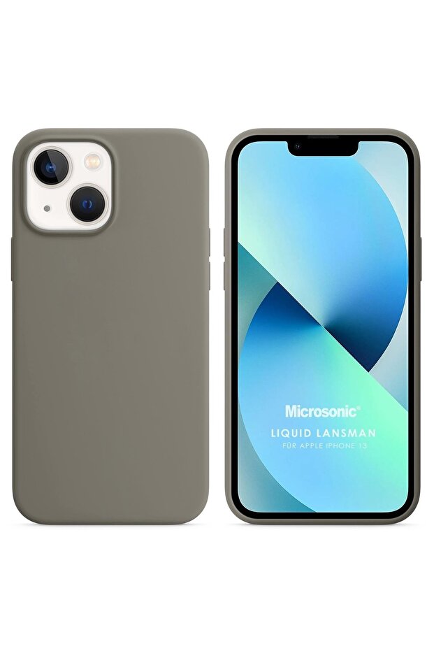 Apple Iphone 13 Kılıf Liquid Lansman Silikon Gri - 1