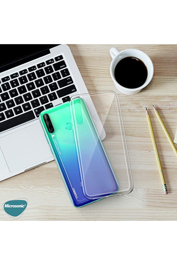 P40 Lite E Kılıf Transparent Soft Beyaz - 5