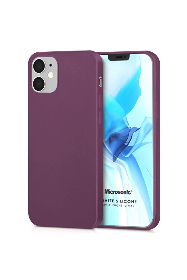 Matte Silicone Iphone 12 Mini Kılıf Mor - 1