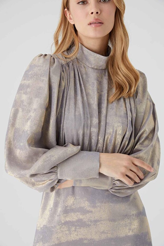 Glitzerndes Abendkleid Silber - 4