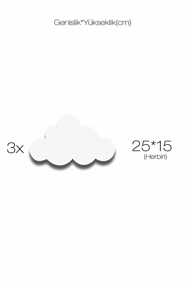 3 Ahşap Bulut Ahşap Duvar Dekoru Çocuk Odası Süsü - 3