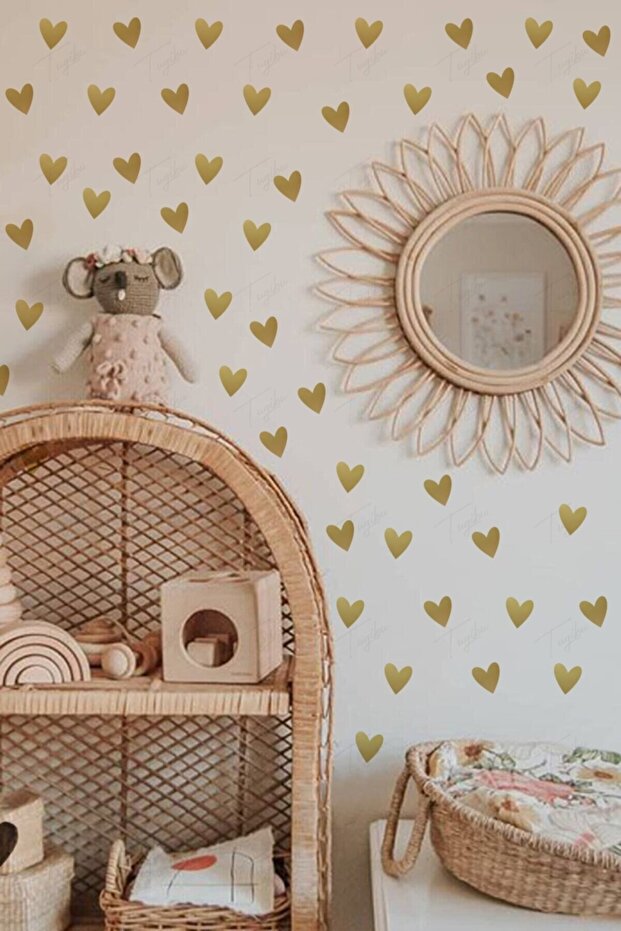 Gold Kids Room Wall Sticker 104 Pieces