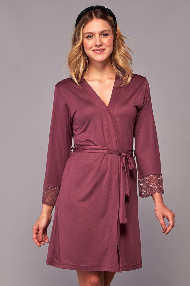 Dantelli Sabahlık Mürdüm - 1