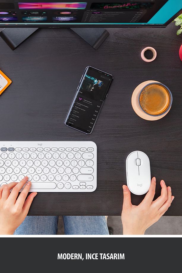 M350 Pebble Sessiz Kablosuz Kompakt Mouse - Beyaz - 3