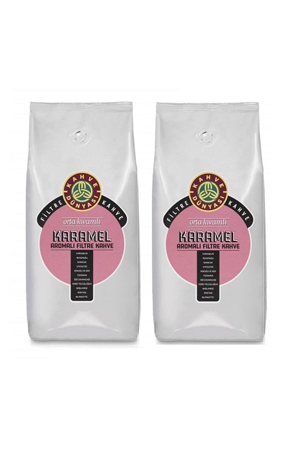 Karamel Aromalı Filtre Kahve Çekirdek 2 Adet 1 Kg - 1