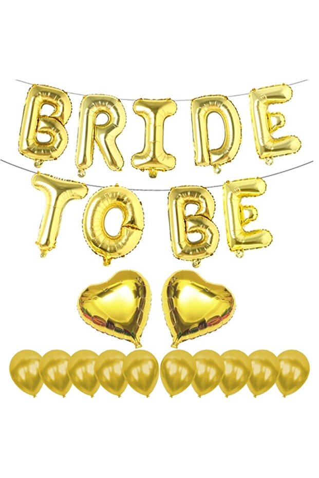 Bride To Be Foil Balloon Golden Bachelorette Balloon Set M48