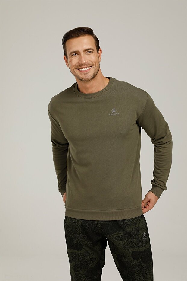 Sn75 Basıc C-neck Sweatsh Haki Erkek Sweatshirt - 1