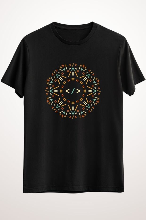 Erkek Siyah Code Mandala - Html - Ds2415 - 1