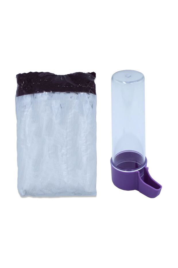 Kuş Kafesi Tülü Large Ve Dikey Suluk 100 Ml Set - 2