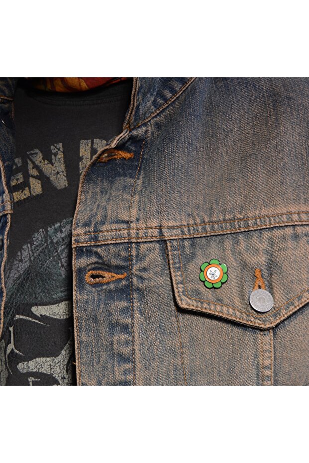 Yeşil Çiçek Pin - 2