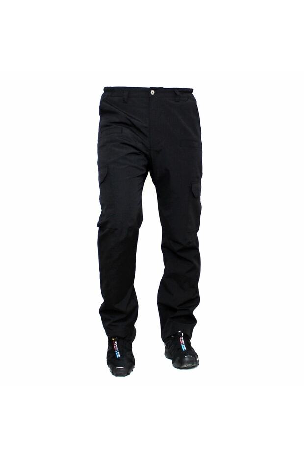 Pantaloni tactici negri Ripstop Cargo Pocket - 1