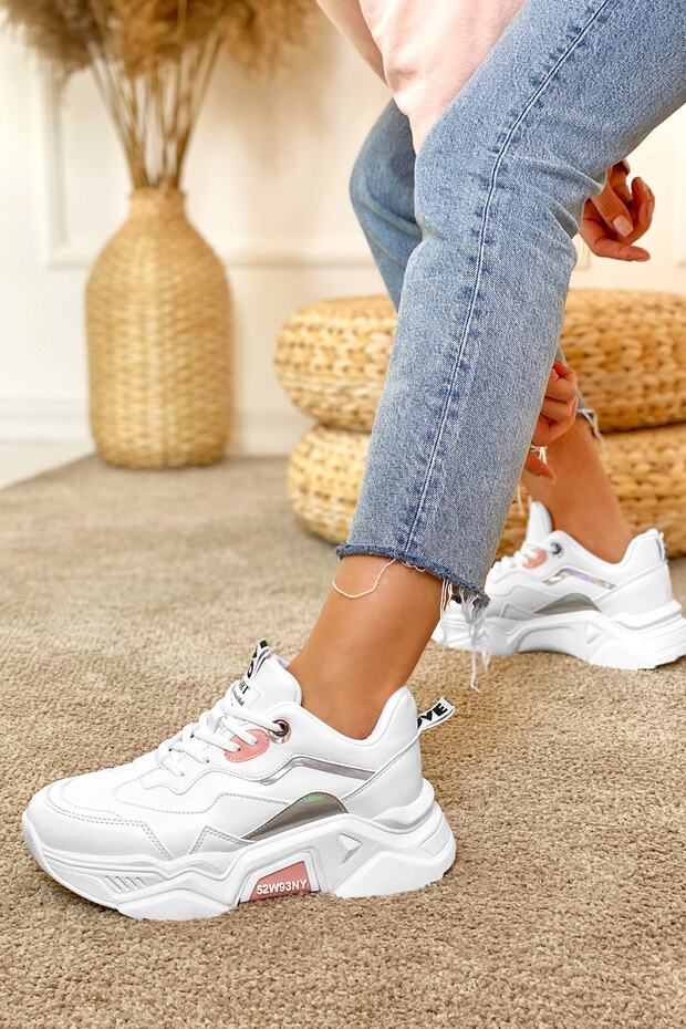 Kadın Beyaz Pudra Sneaker - 3