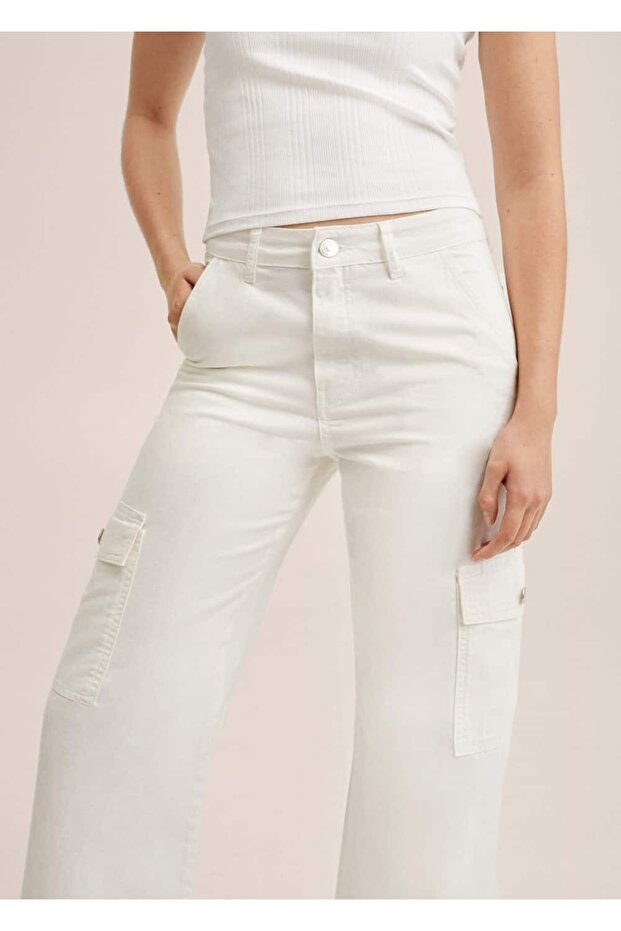 Kısa Paçalı Pamuklu Kargo Pantolon - 4