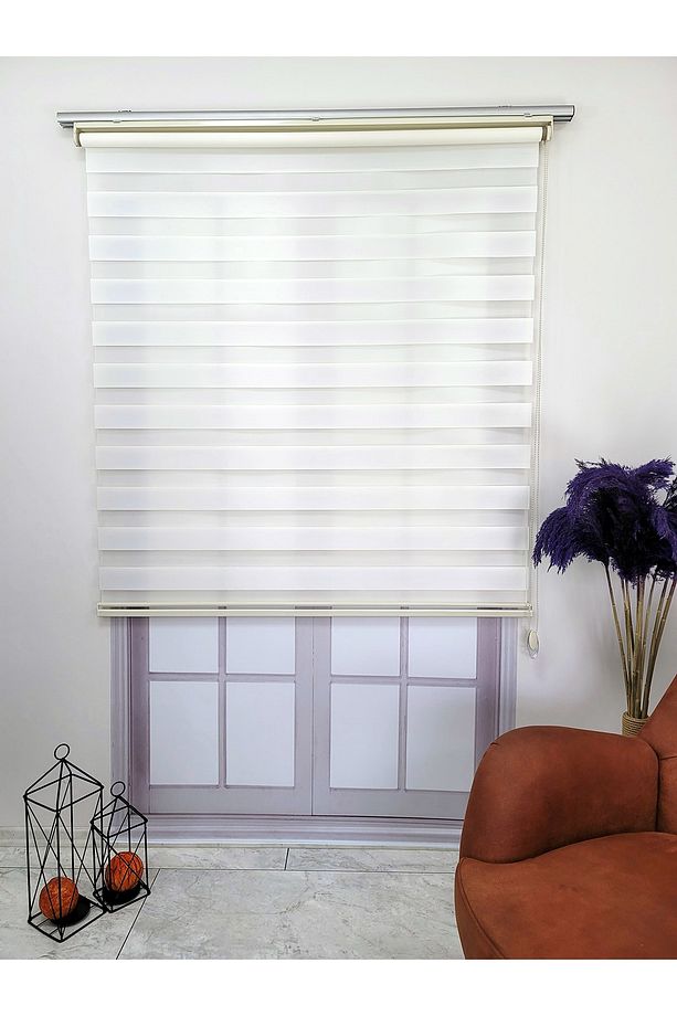 Ekru Zebra Stor Perde Alüminyum Kasalı Mz508 - 5